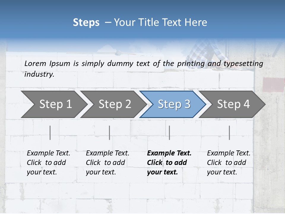 A Construction Worker On Top Of A Brick Wall PowerPoint Template