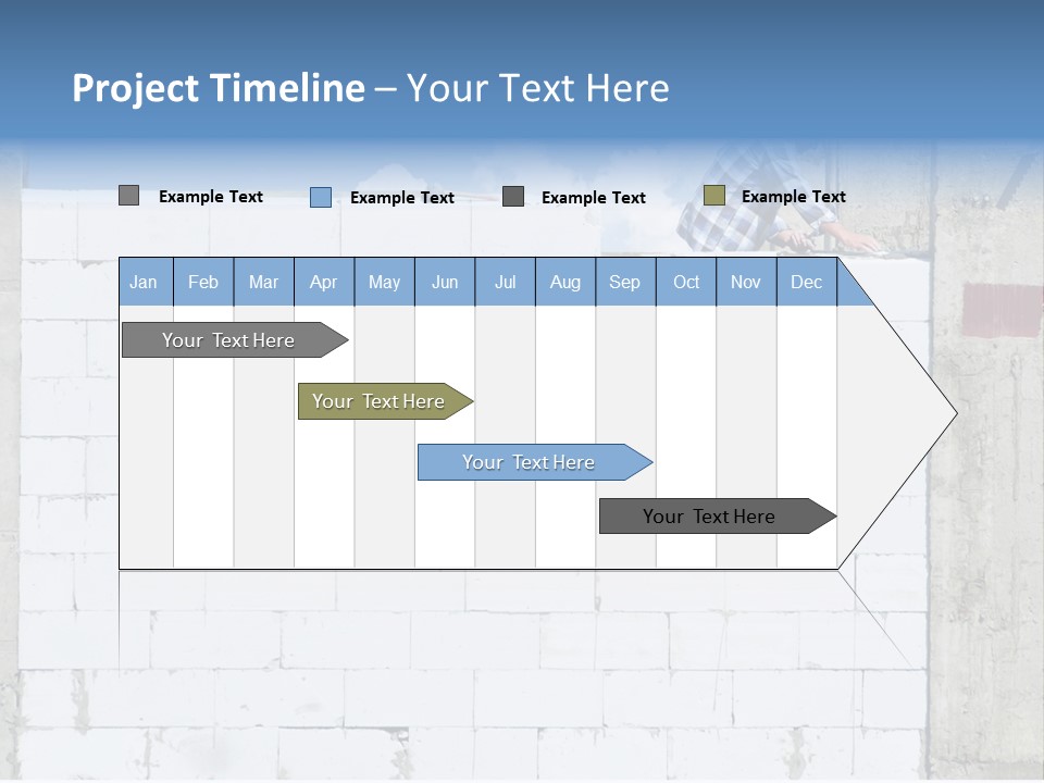A Construction Worker On Top Of A Brick Wall PowerPoint Template