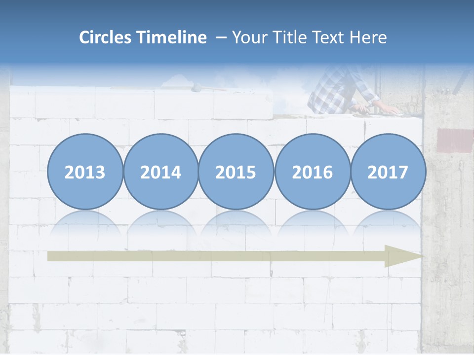 A Construction Worker On Top Of A Brick Wall PowerPoint Template