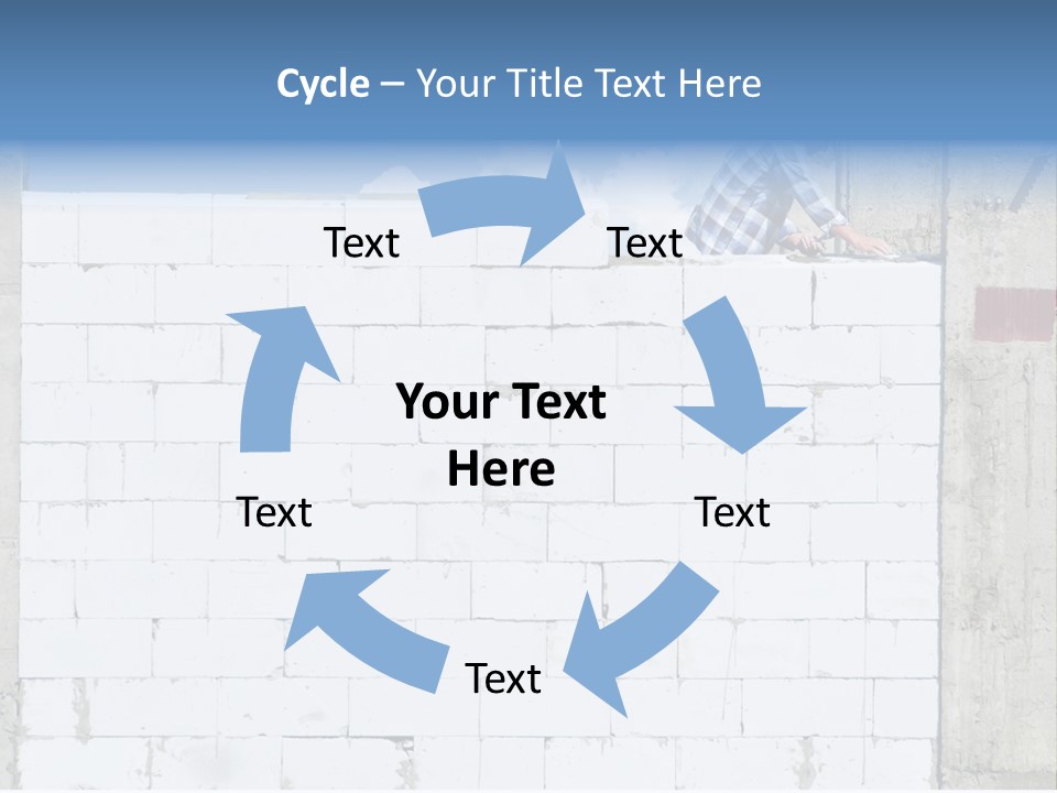 A Construction Worker On Top Of A Brick Wall PowerPoint Template