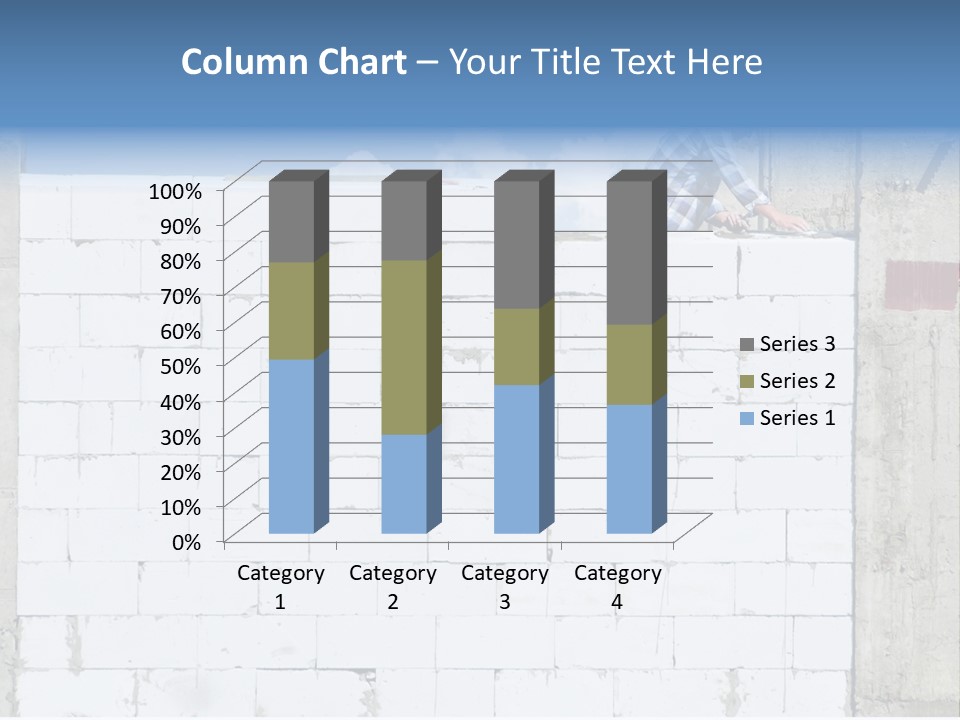 A Construction Worker On Top Of A Brick Wall PowerPoint Template