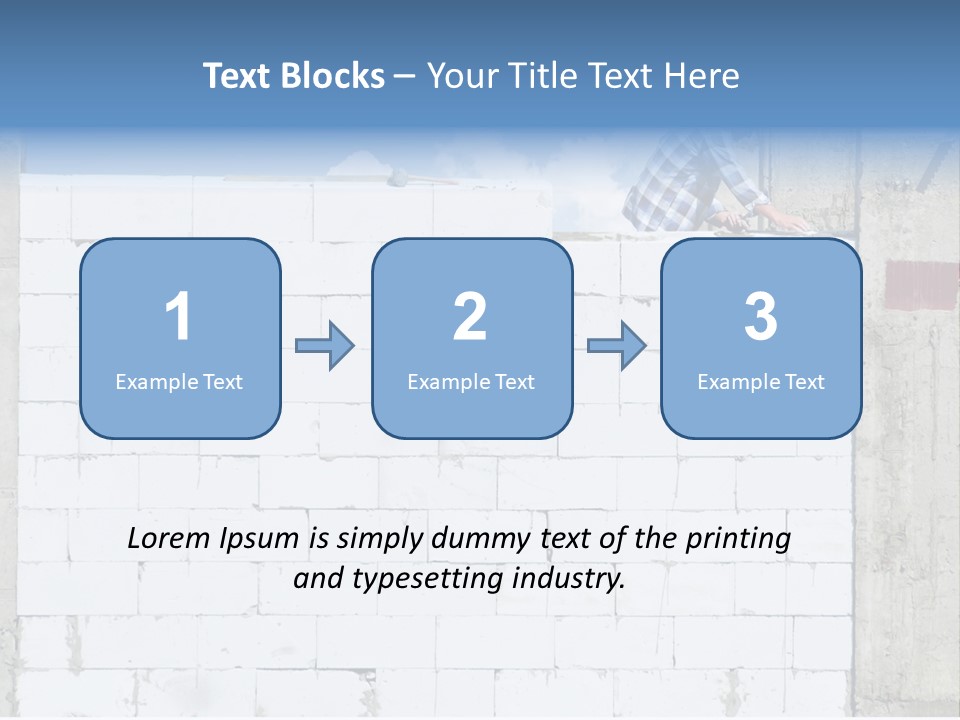 A Construction Worker On Top Of A Brick Wall PowerPoint Template