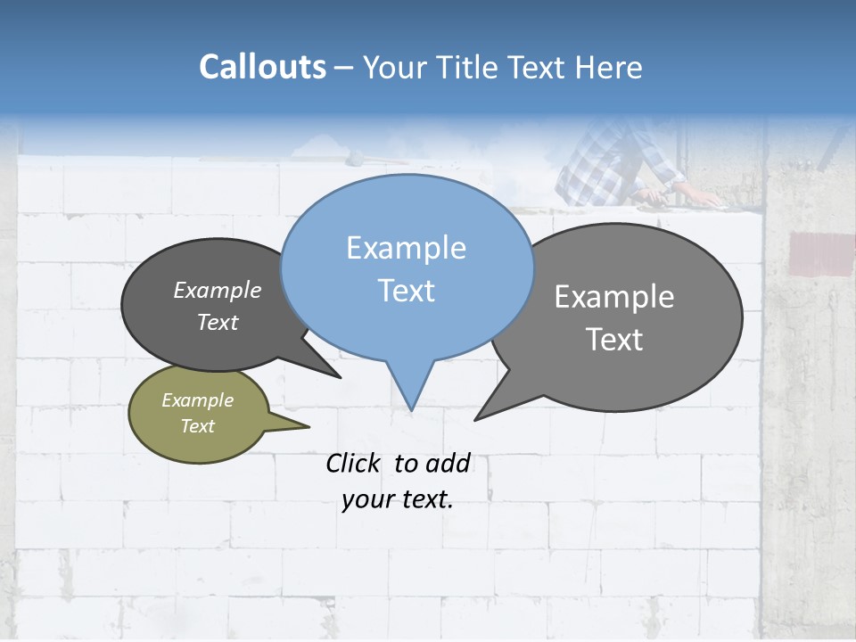 A Construction Worker On Top Of A Brick Wall PowerPoint Template