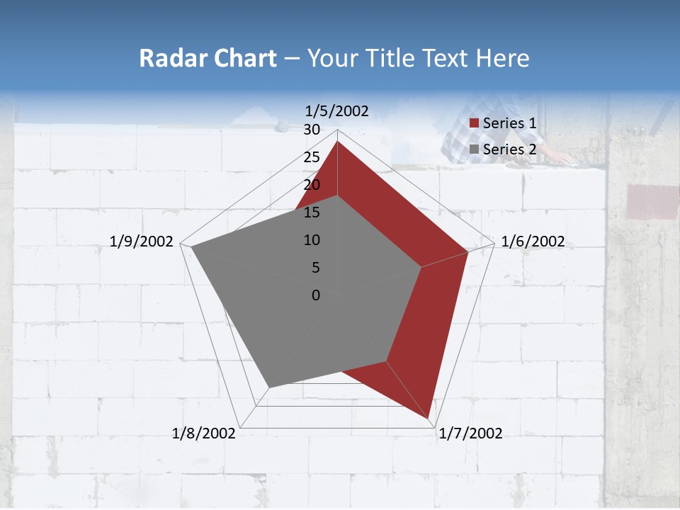 A Construction Worker On Top Of A Brick Wall PowerPoint Template