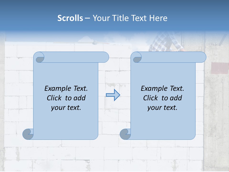 A Construction Worker On Top Of A Brick Wall PowerPoint Template
