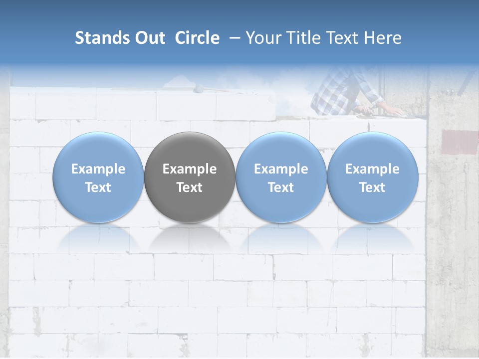 A Construction Worker On Top Of A Brick Wall PowerPoint Template