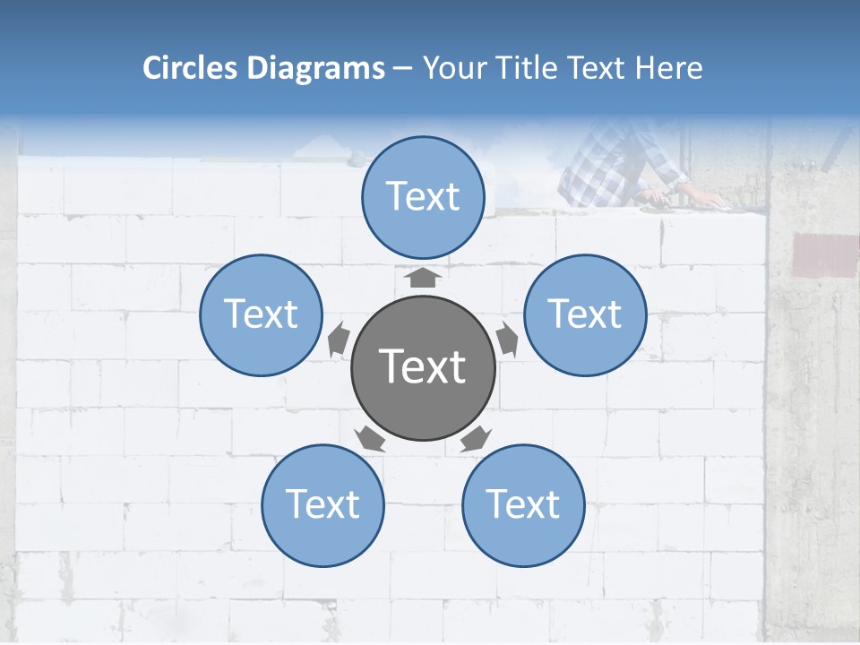 A Construction Worker On Top Of A Brick Wall PowerPoint Template