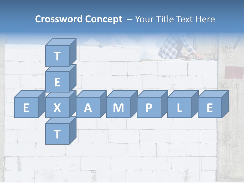 A Construction Worker On Top Of A Brick Wall PowerPoint Template