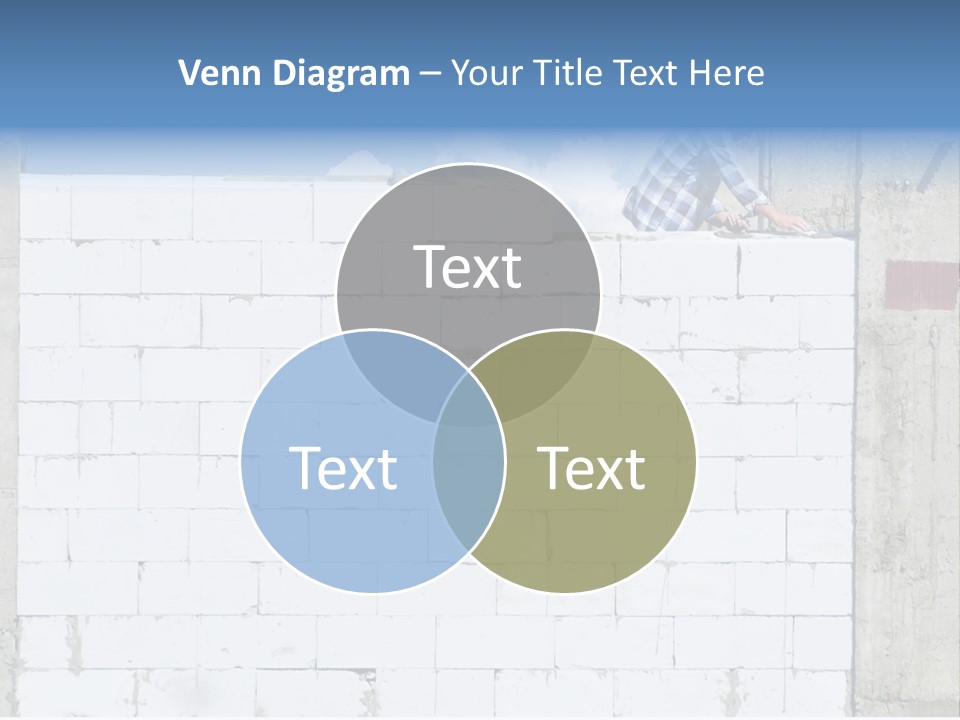 A Construction Worker On Top Of A Brick Wall PowerPoint Template