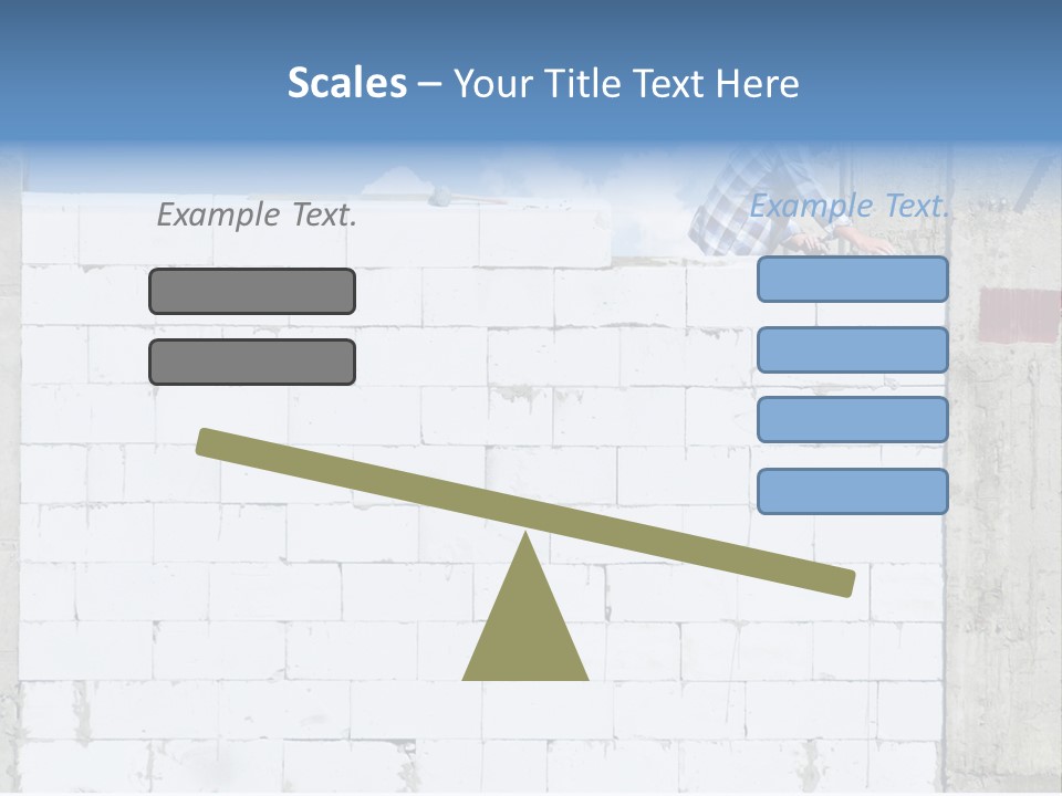 A Construction Worker On Top Of A Brick Wall PowerPoint Template