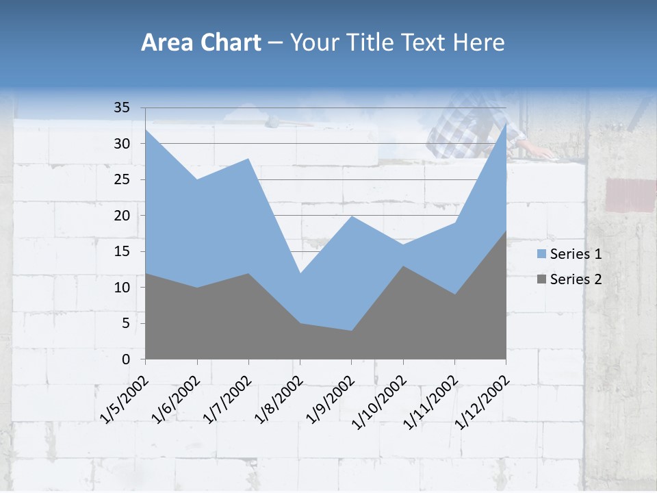 A Construction Worker On Top Of A Brick Wall PowerPoint Template