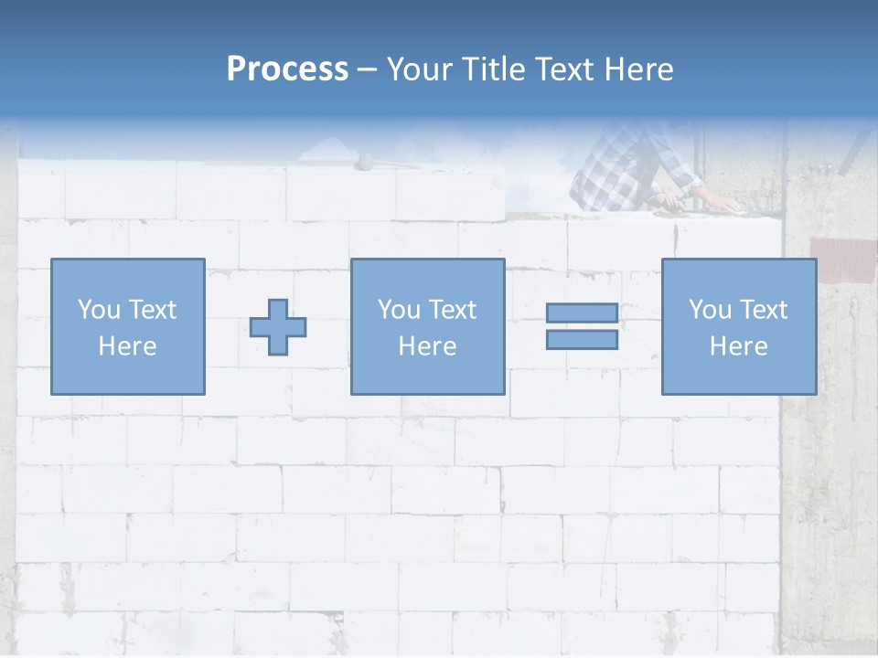 A Construction Worker On Top Of A Brick Wall PowerPoint Template