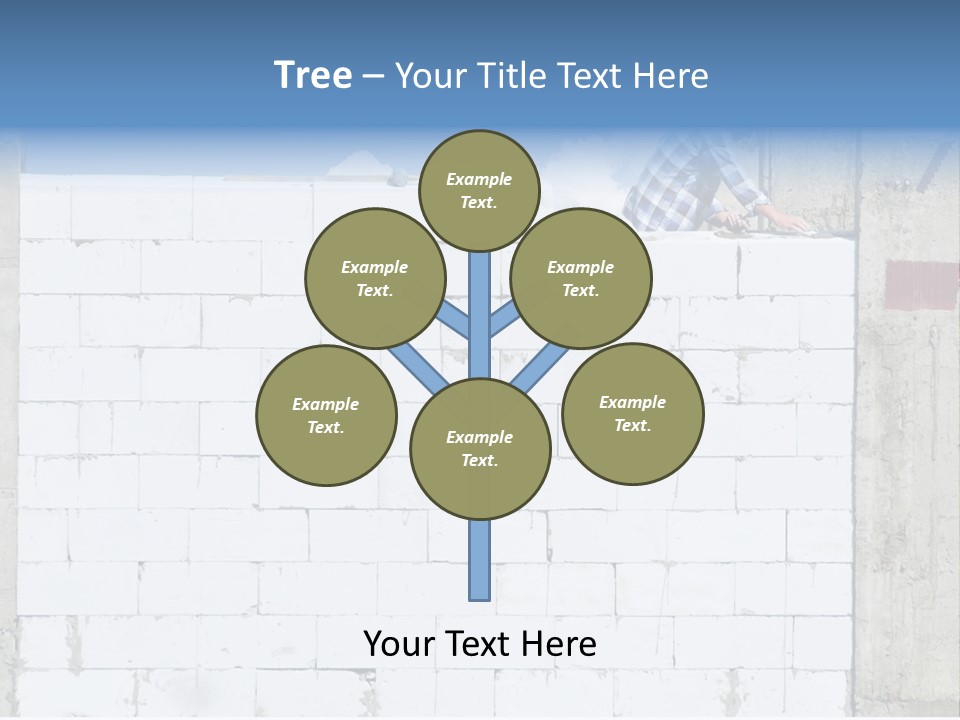 A Construction Worker On Top Of A Brick Wall PowerPoint Template