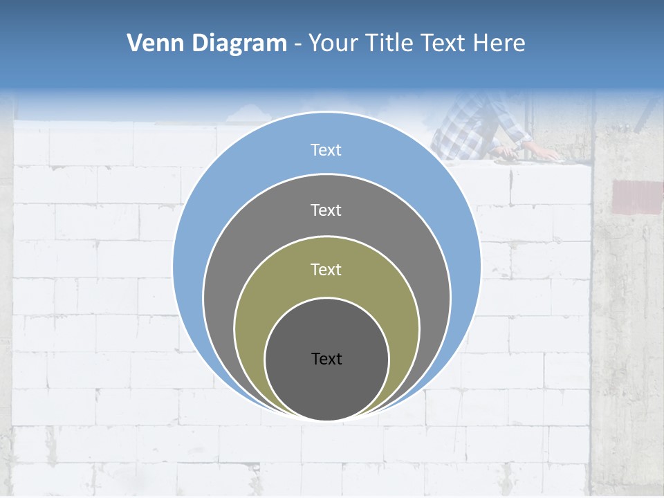 A Construction Worker On Top Of A Brick Wall PowerPoint Template
