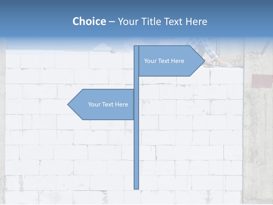 A Construction Worker On Top Of A Brick Wall PowerPoint Template