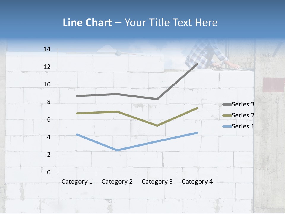 A Construction Worker On Top Of A Brick Wall PowerPoint Template