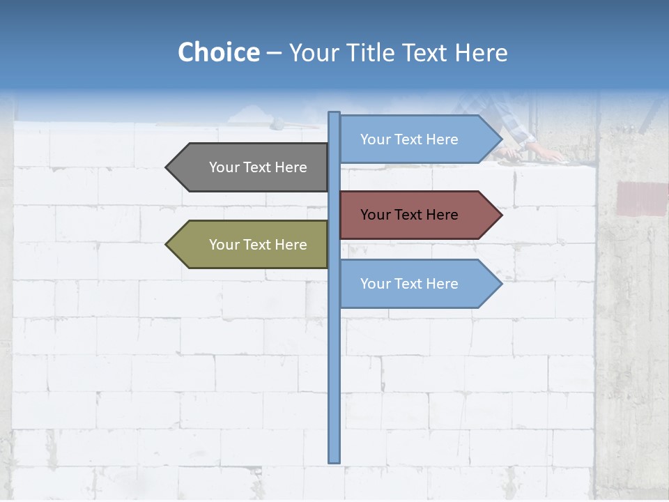 A Construction Worker On Top Of A Brick Wall PowerPoint Template