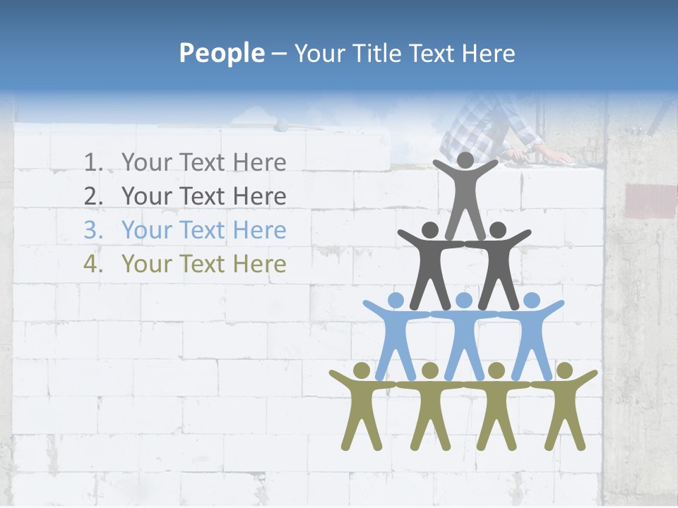 A Construction Worker On Top Of A Brick Wall PowerPoint Template