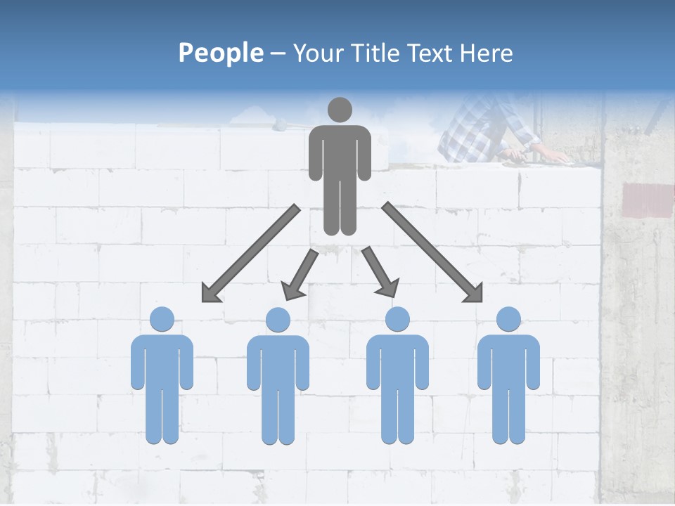 A Construction Worker On Top Of A Brick Wall PowerPoint Template