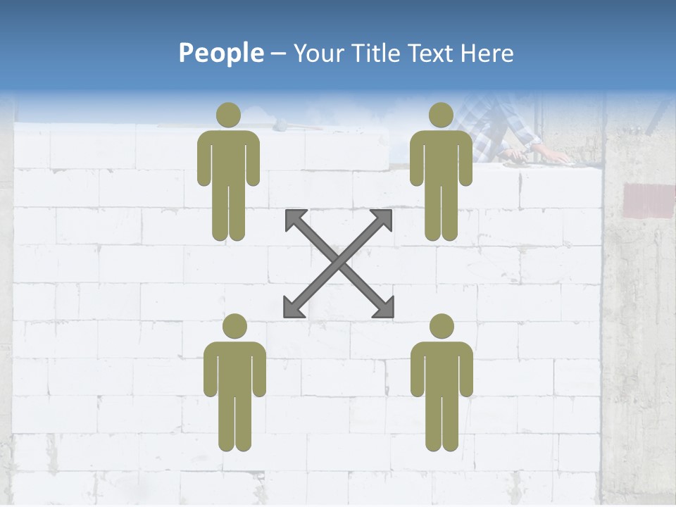 A Construction Worker On Top Of A Brick Wall PowerPoint Template