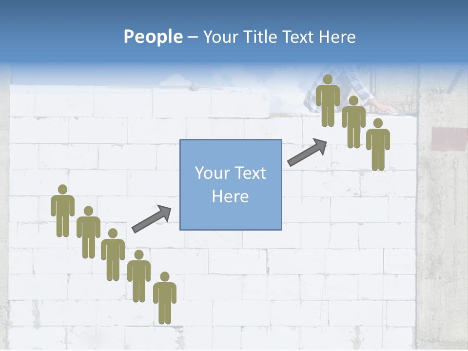 A Construction Worker On Top Of A Brick Wall PowerPoint Template