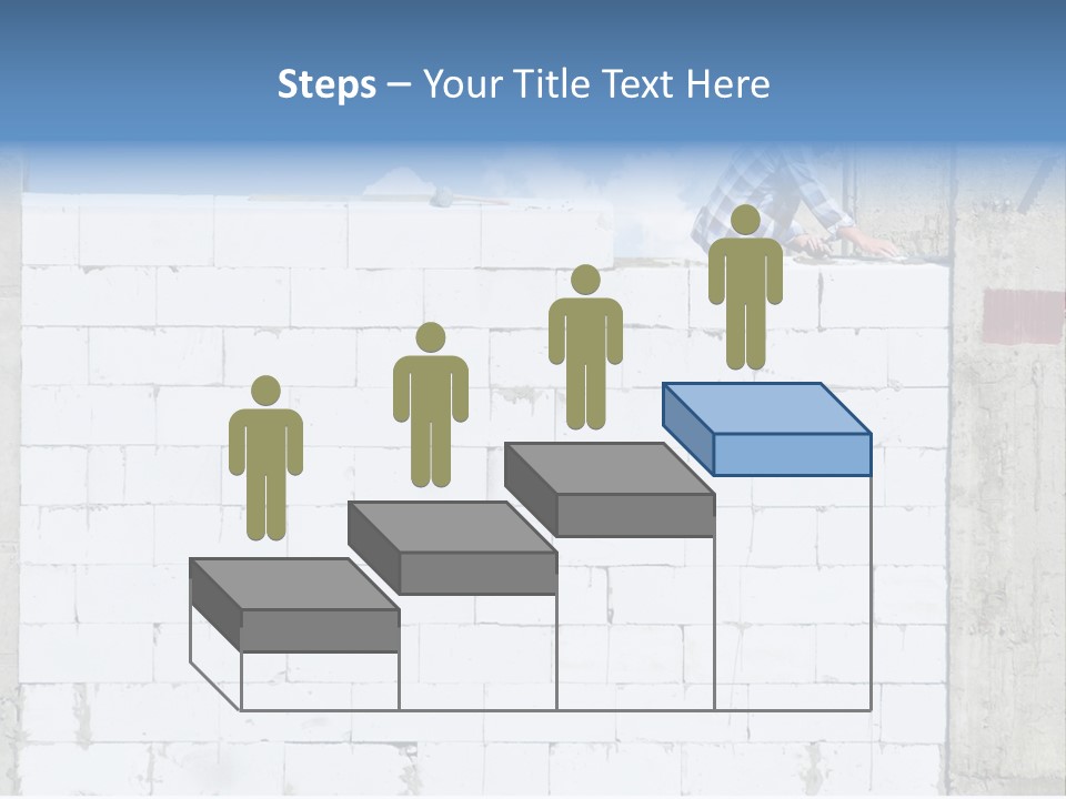 A Construction Worker On Top Of A Brick Wall PowerPoint Template