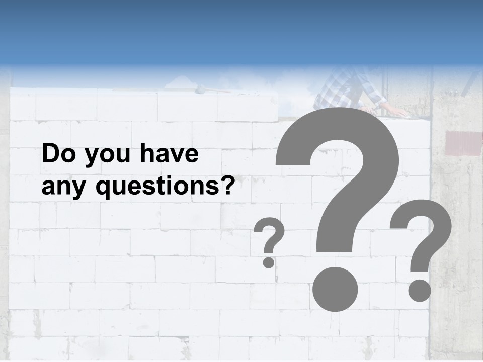 A Construction Worker On Top Of A Brick Wall PowerPoint Template