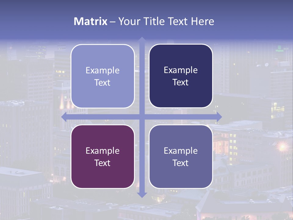 A Cityscape With A Lot Of Tall Buildings At Night PowerPoint Template