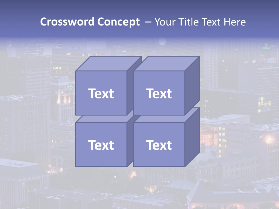 A Cityscape With A Lot Of Tall Buildings At Night PowerPoint Template
