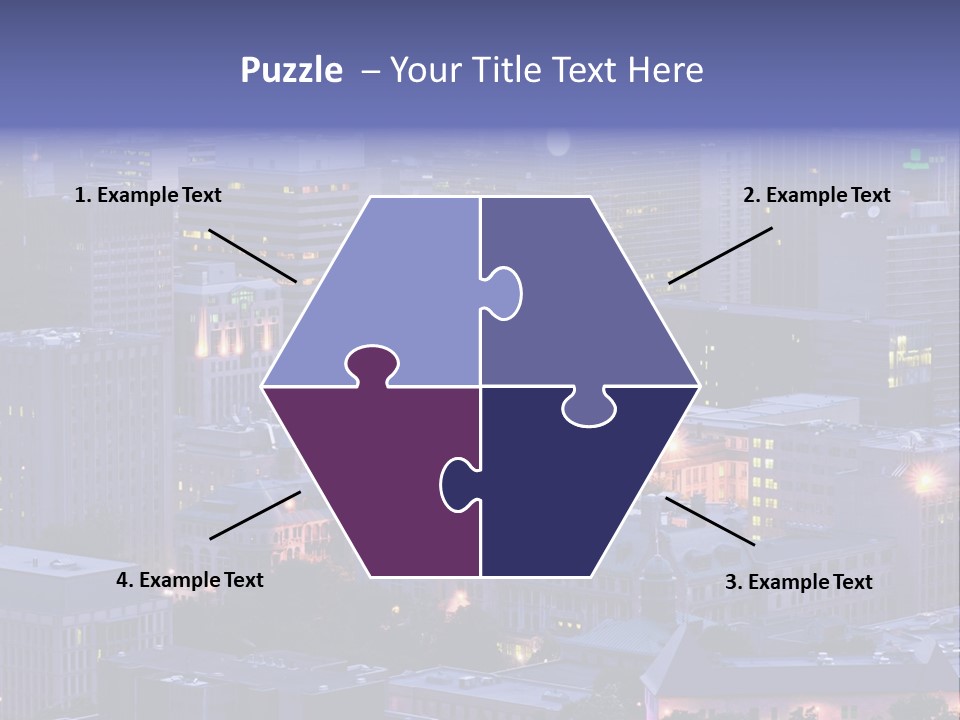 A Cityscape With A Lot Of Tall Buildings At Night PowerPoint Template