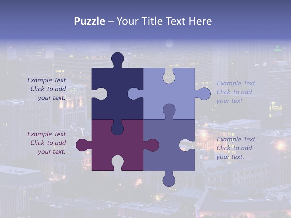 A Cityscape With A Lot Of Tall Buildings At Night PowerPoint Template