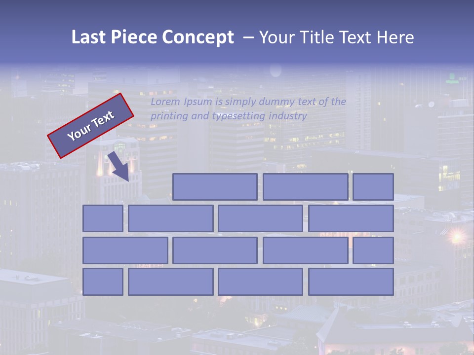 A Cityscape With A Lot Of Tall Buildings At Night PowerPoint Template