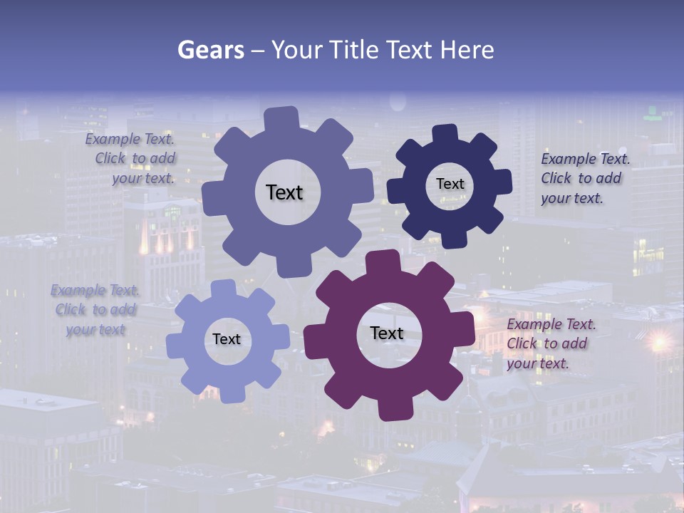 A Cityscape With A Lot Of Tall Buildings At Night PowerPoint Template