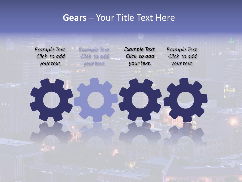 A Cityscape With A Lot Of Tall Buildings At Night PowerPoint Template