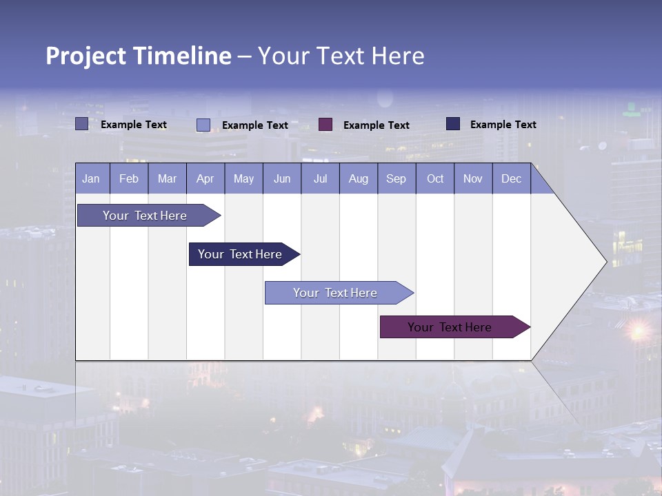 A Cityscape With A Lot Of Tall Buildings At Night PowerPoint Template