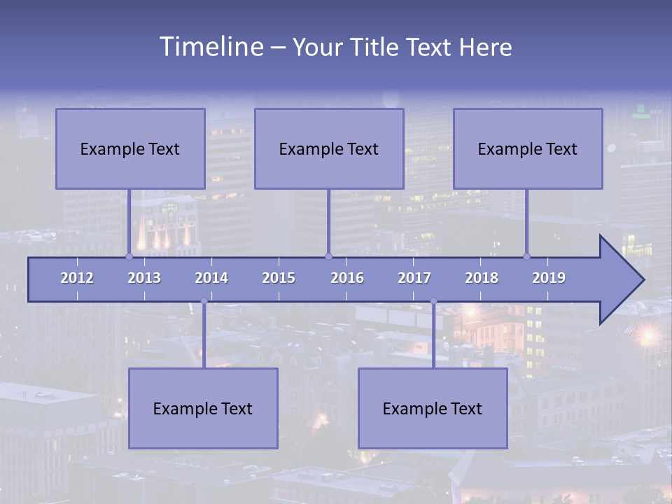 A Cityscape With A Lot Of Tall Buildings At Night PowerPoint Template