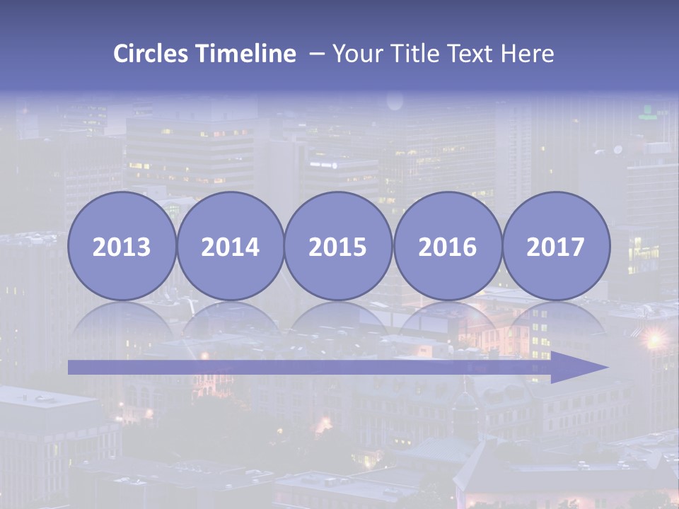 A Cityscape With A Lot Of Tall Buildings At Night PowerPoint Template