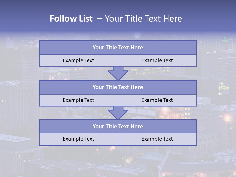 A Cityscape With A Lot Of Tall Buildings At Night PowerPoint Template