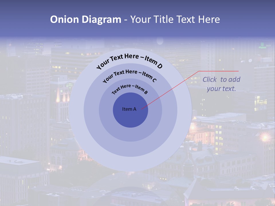 A Cityscape With A Lot Of Tall Buildings At Night PowerPoint Template