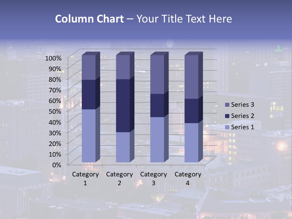 A Cityscape With A Lot Of Tall Buildings At Night PowerPoint Template