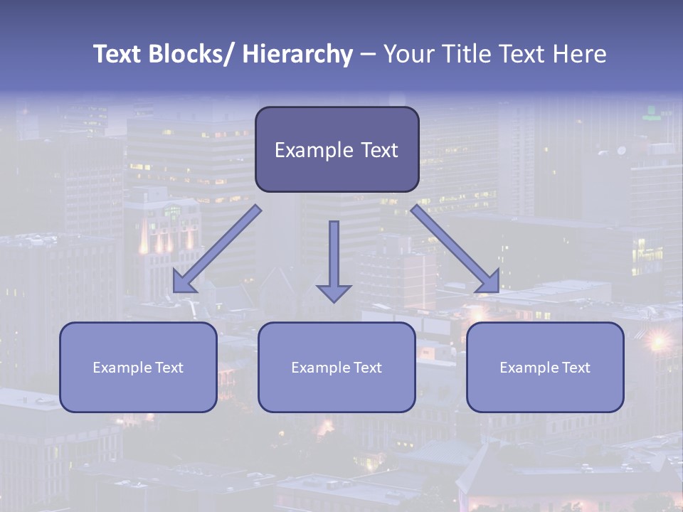 A Cityscape With A Lot Of Tall Buildings At Night PowerPoint Template