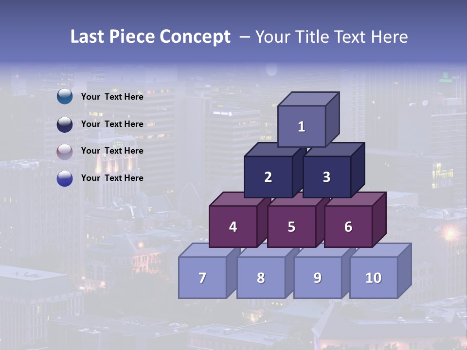 A Cityscape With A Lot Of Tall Buildings At Night PowerPoint Template