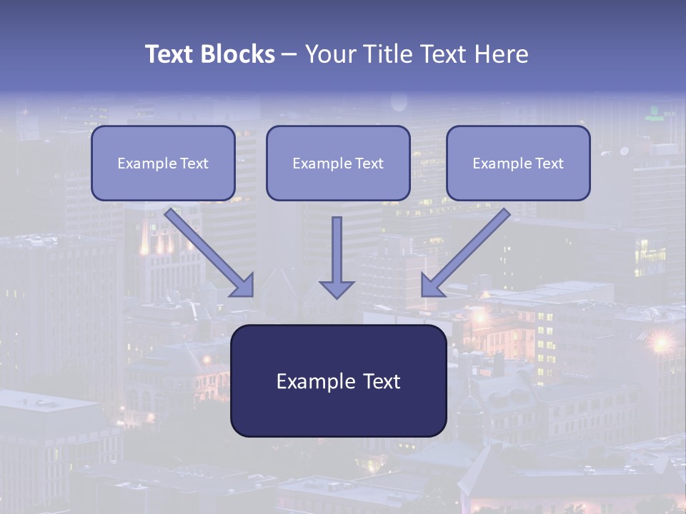 A Cityscape With A Lot Of Tall Buildings At Night PowerPoint Template