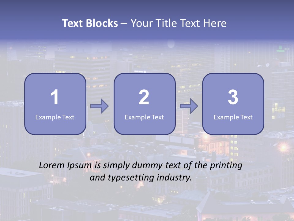 A Cityscape With A Lot Of Tall Buildings At Night PowerPoint Template