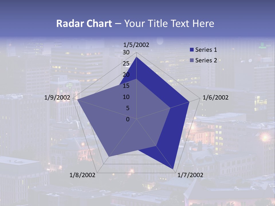A Cityscape With A Lot Of Tall Buildings At Night PowerPoint Template