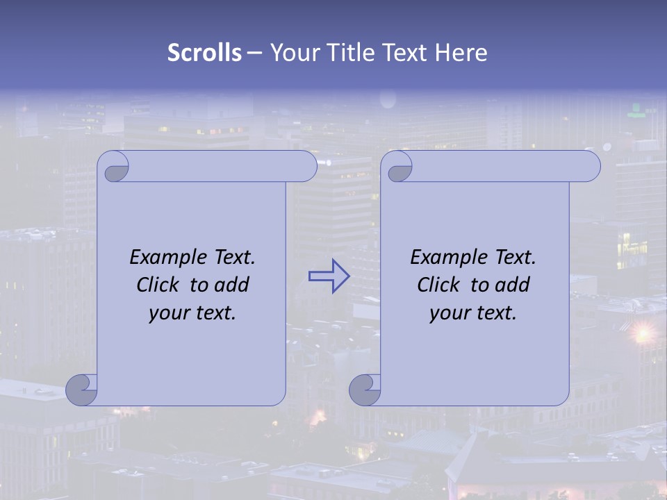A Cityscape With A Lot Of Tall Buildings At Night PowerPoint Template