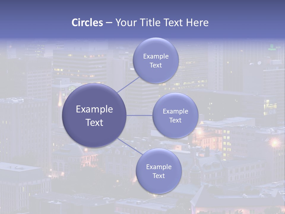 A Cityscape With A Lot Of Tall Buildings At Night PowerPoint Template