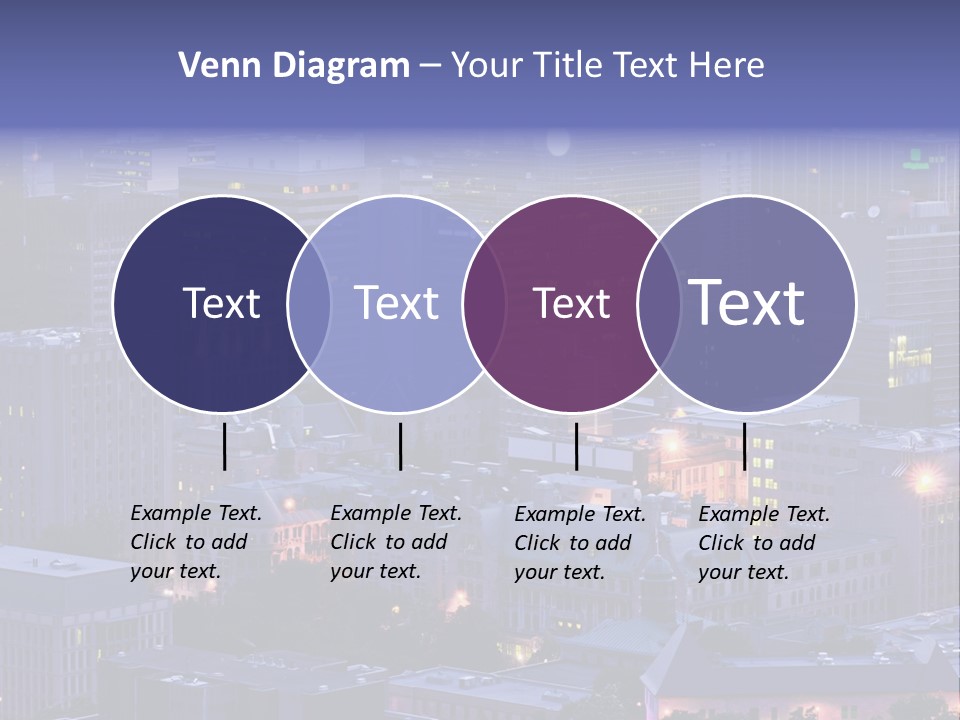 A Cityscape With A Lot Of Tall Buildings At Night PowerPoint Template