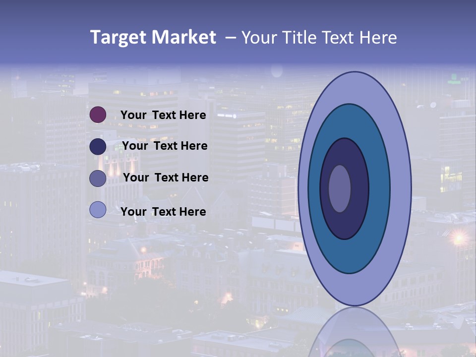 A Cityscape With A Lot Of Tall Buildings At Night PowerPoint Template