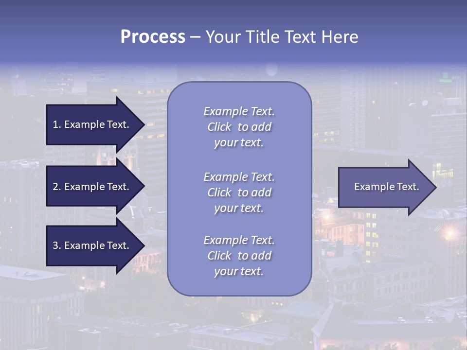 A Cityscape With A Lot Of Tall Buildings At Night PowerPoint Template
